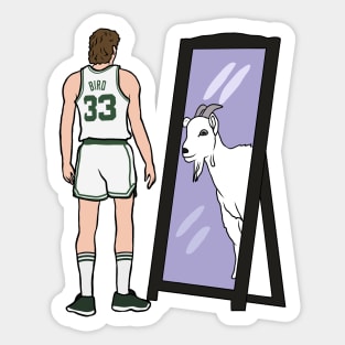 Larry Bird Mirror GOAT Sticker